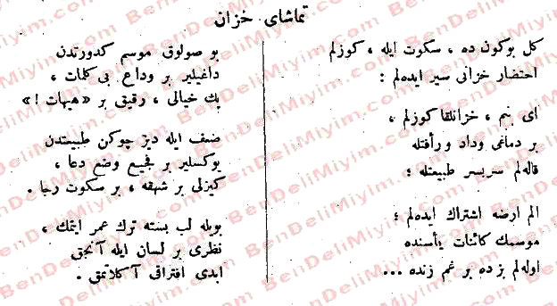 temasai-hazan Osmanlıca Metin - Temaşa-i Hazan - Cenap Şahabettin